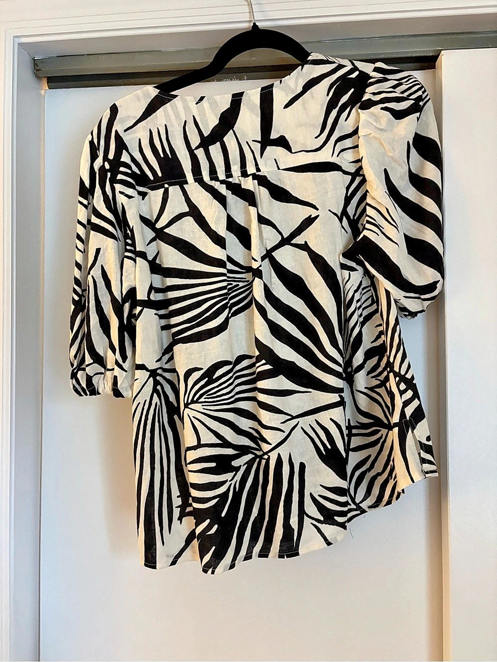 Rachel Zoe Black & White Animal Print Blouse